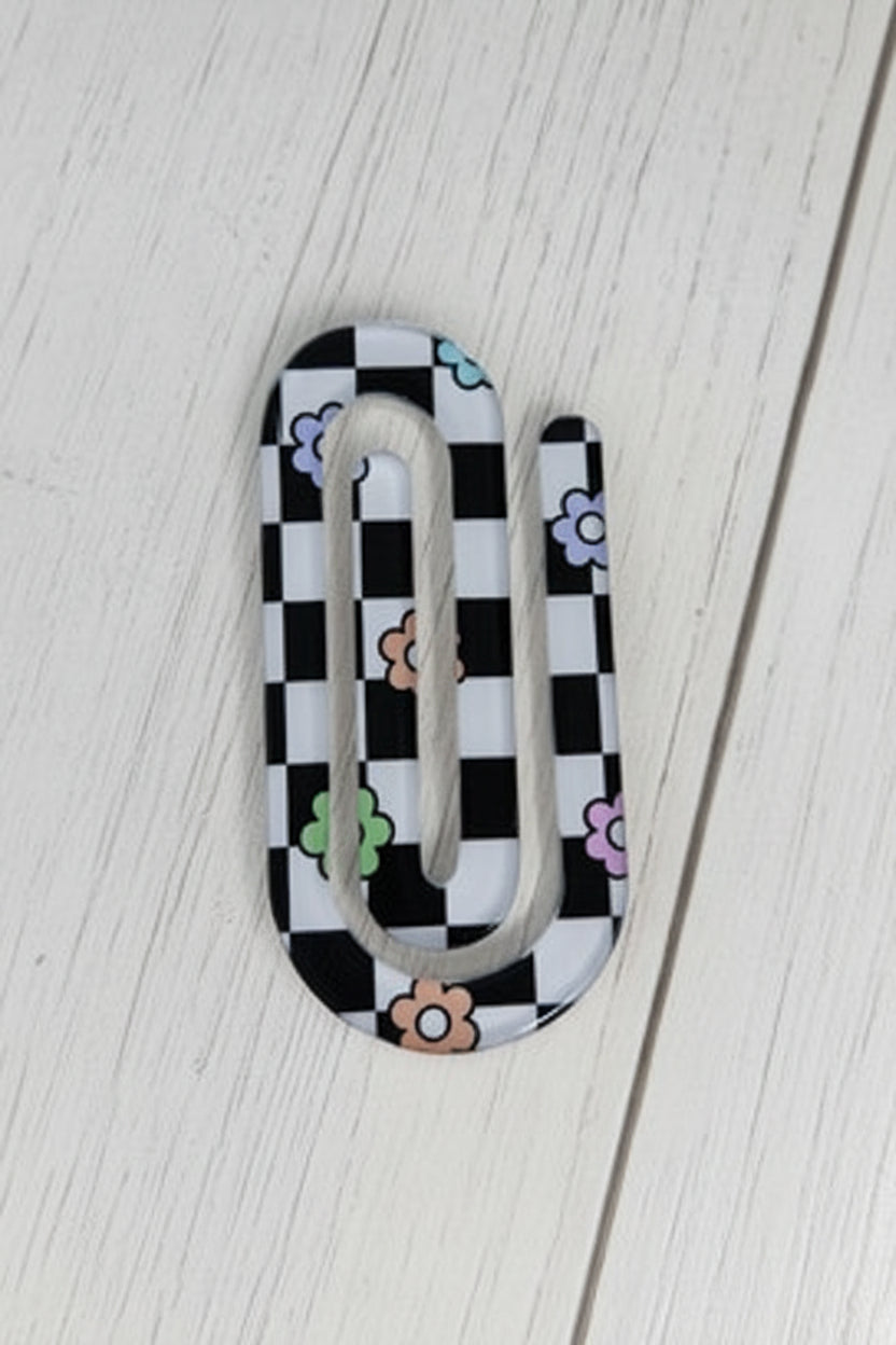 Checkered Floral Paperclip