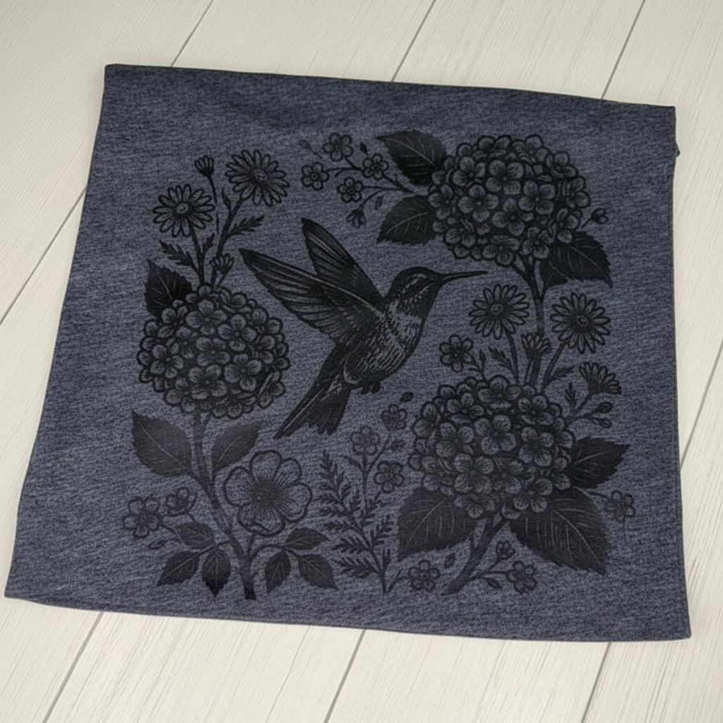 Black Floral Hummingbird Tank