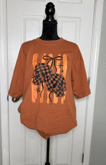 Check Skelly Boxy Tee