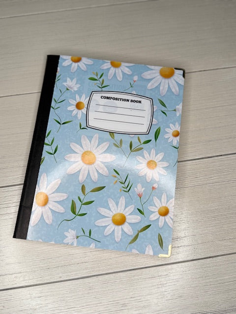 Blue and White Daisy Notebook