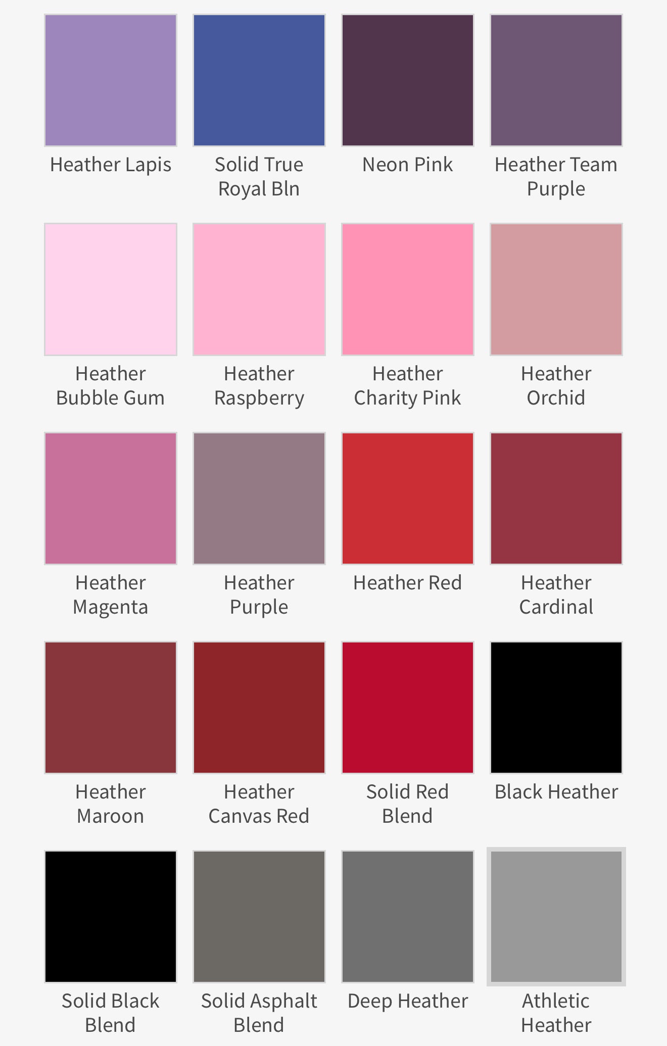 Bella Canvas Adult Colors