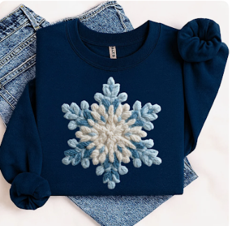 Blue and White Snowflake