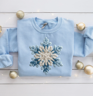 Blue and White Snowflake